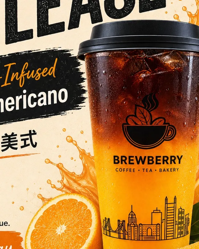 Brewberry Pittsburgh's Orange-Infused Iced Americano